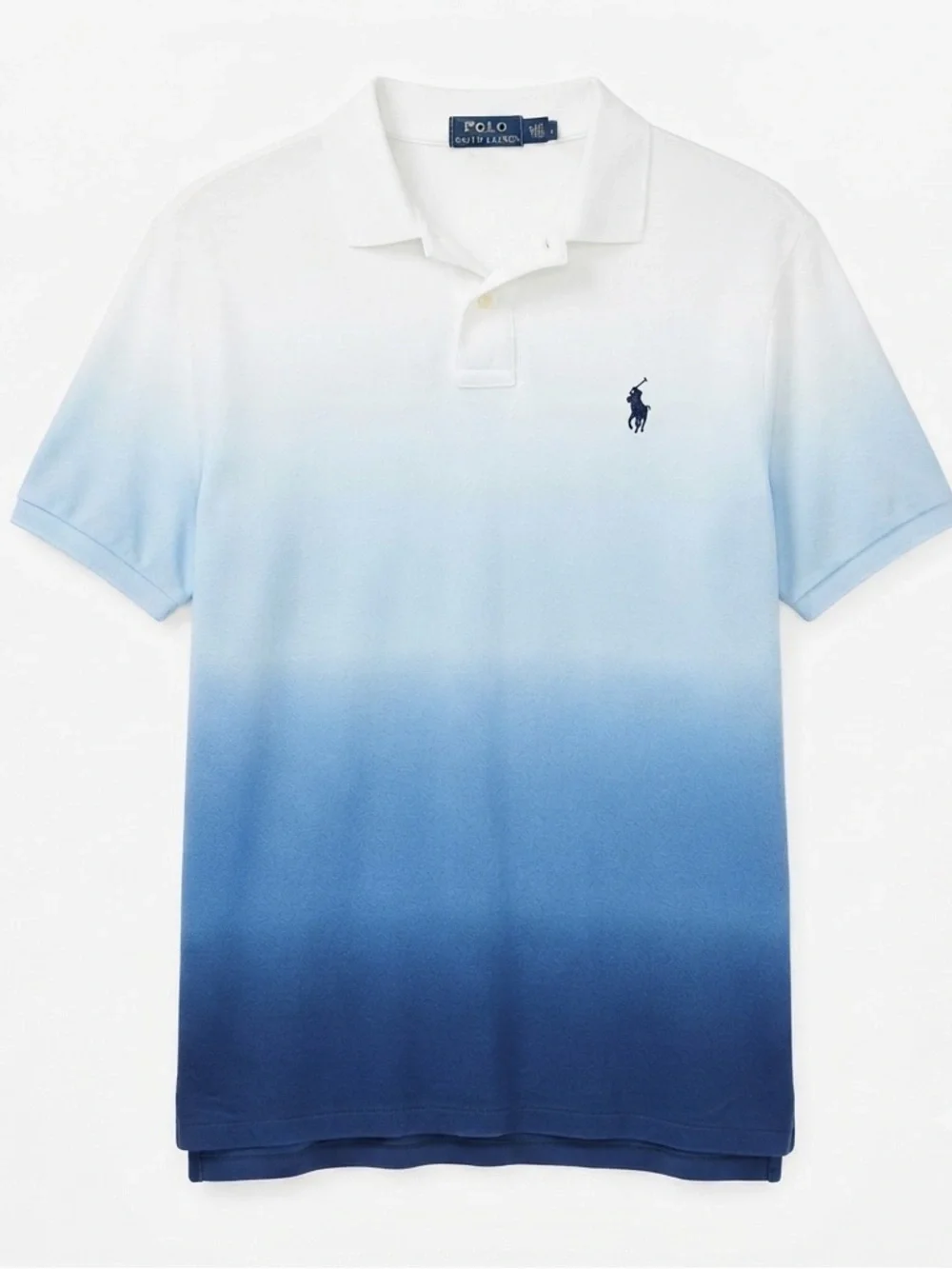 Ralph Lauren Men's White Blue Ombre Polo Shirt 2XLT Tall GUC